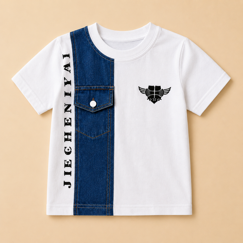 Boys Denim Half Sleeve T-Shirt & Shorts Set