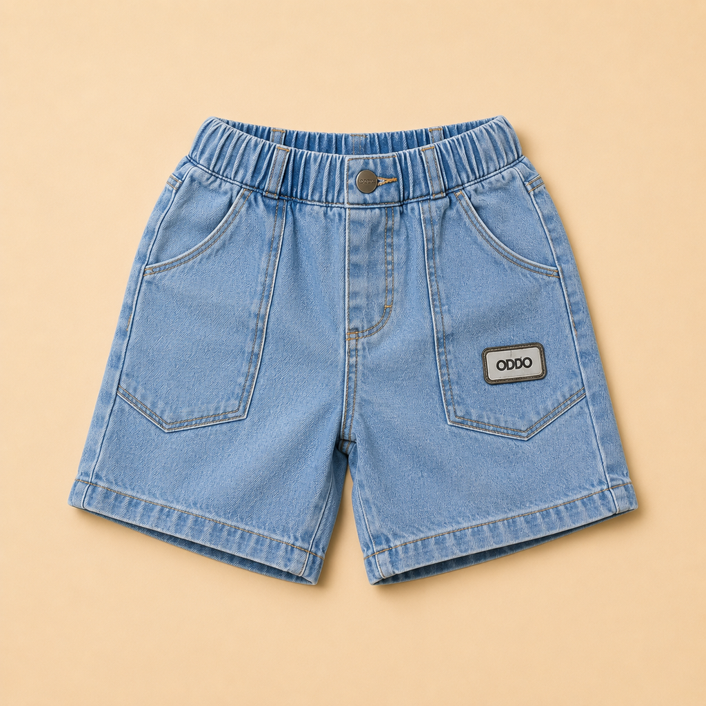 Boys Denim Half Sleeve T-Shirt & Shorts Set