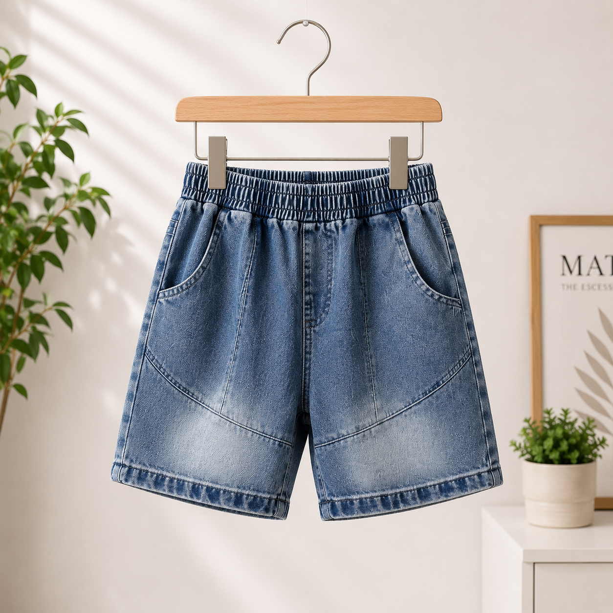 Boys Graphic Polo T-Shirt & Denim Shorts Set