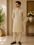 Rayon Cotton Kurta Set - Cream