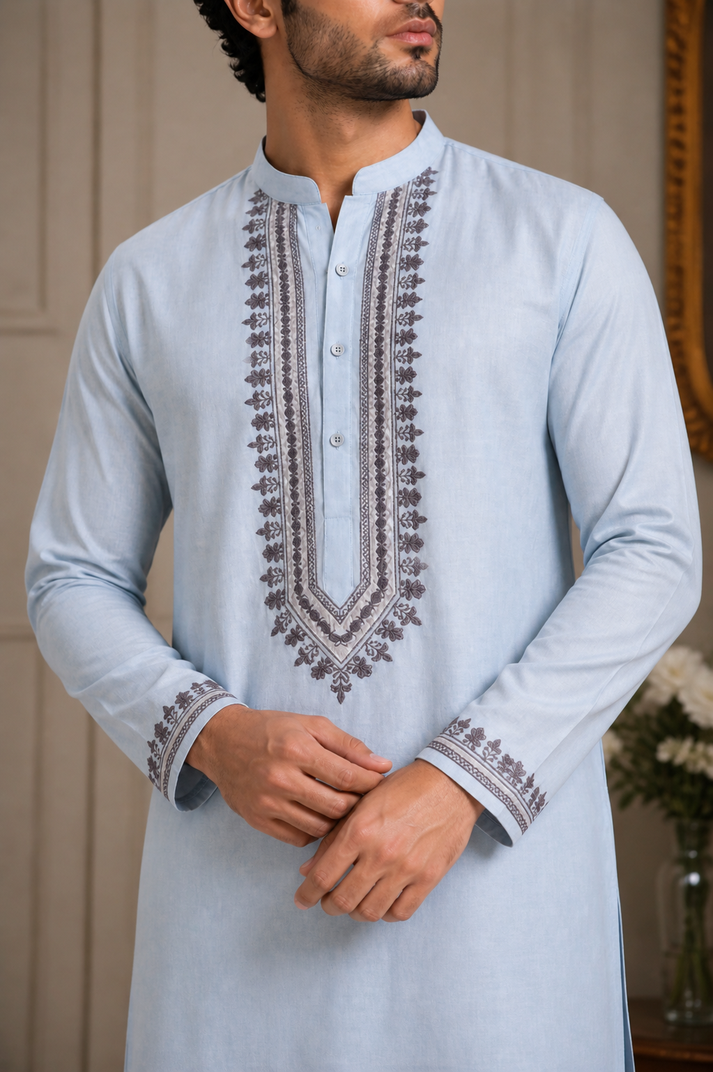 Cotton Embroidered Kurta Set